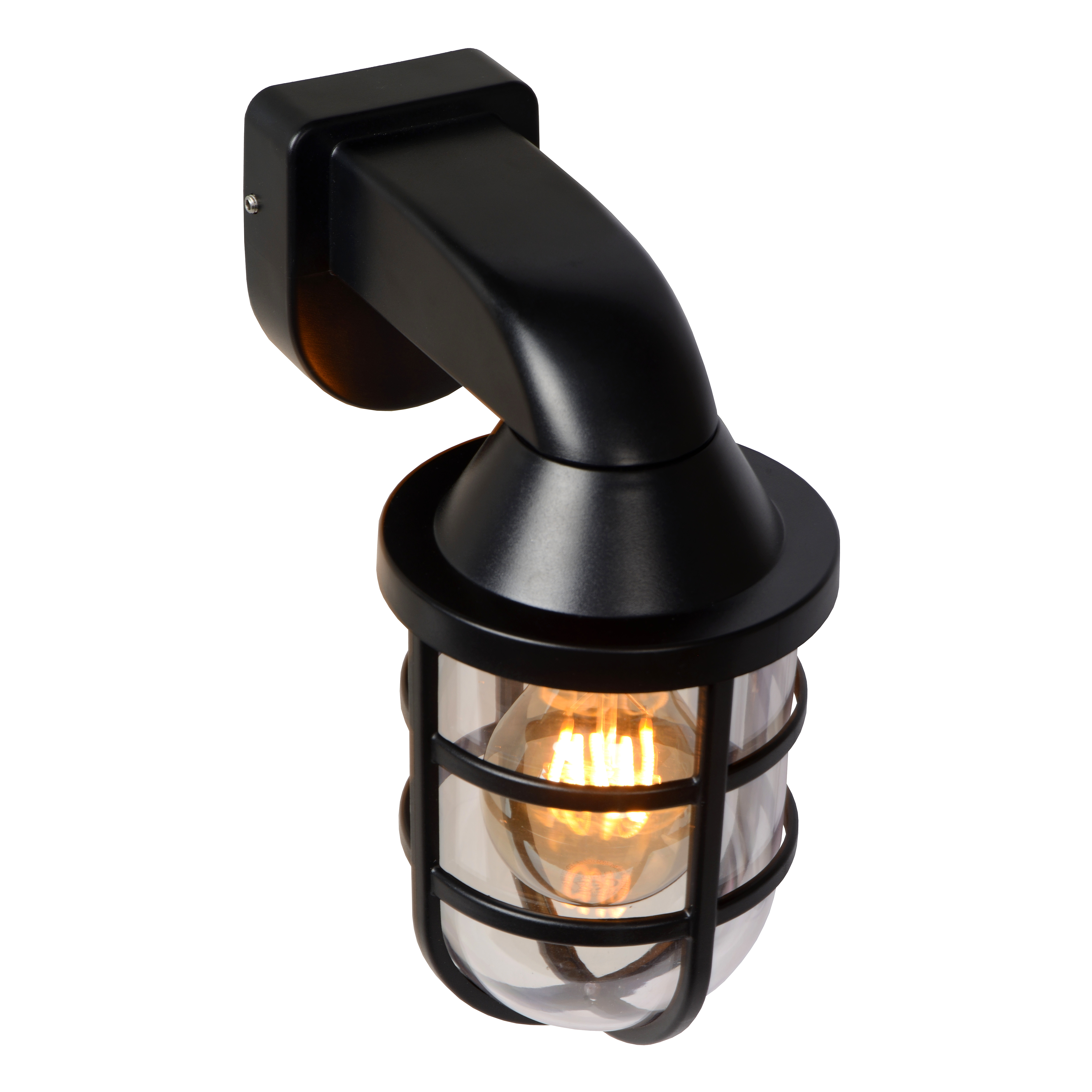 black ip44 wall light