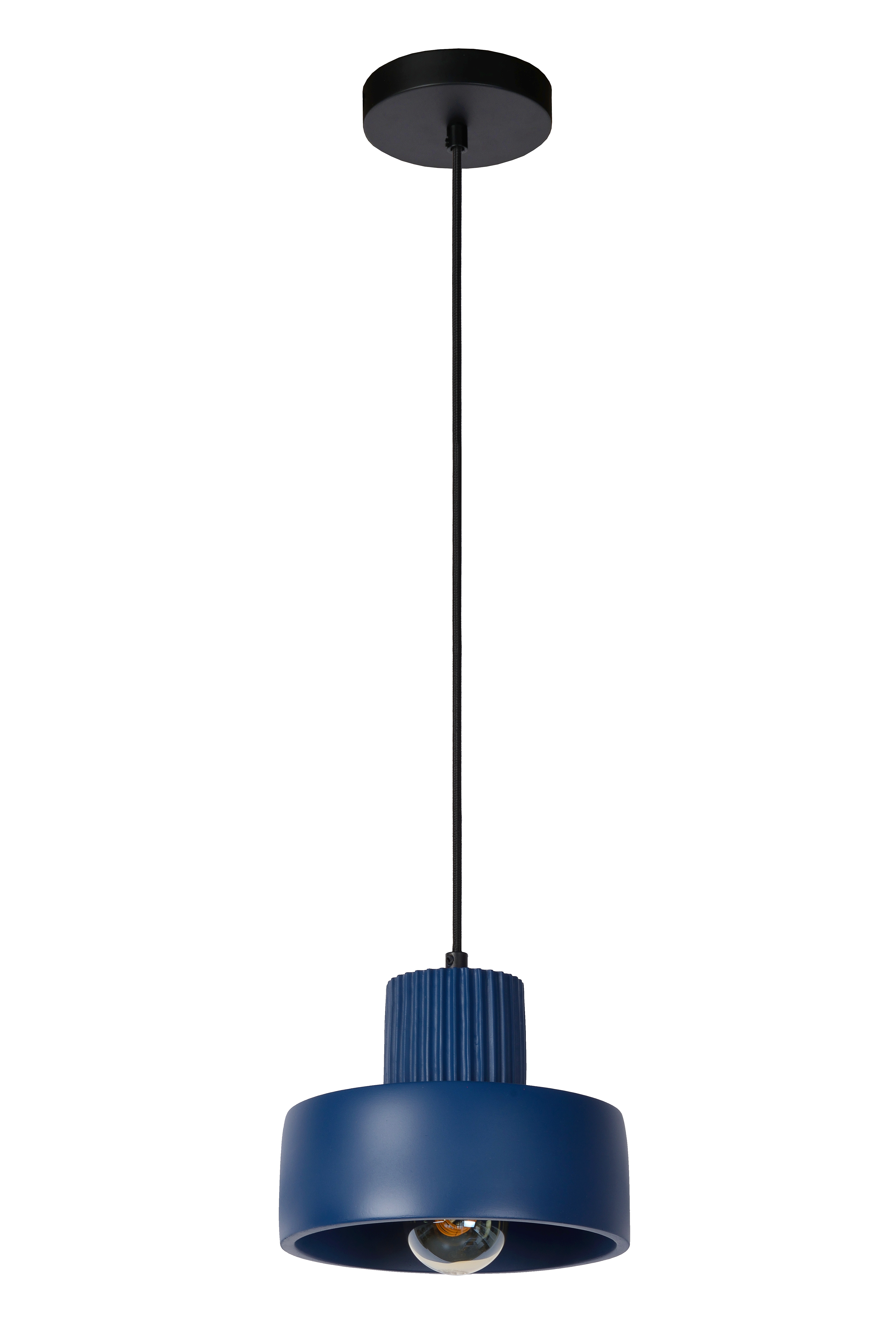 blue metal pendant light