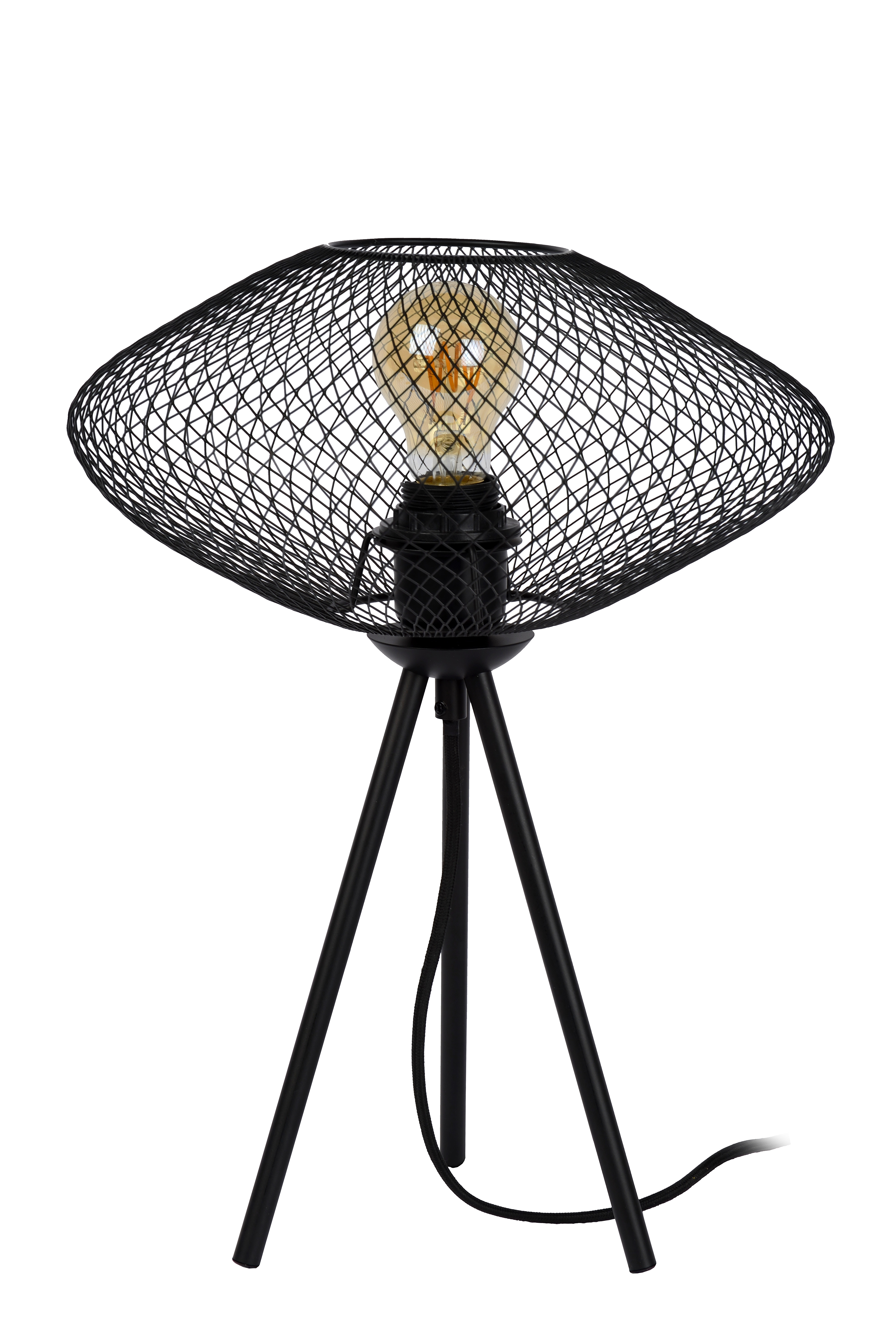 black mesh table lamp