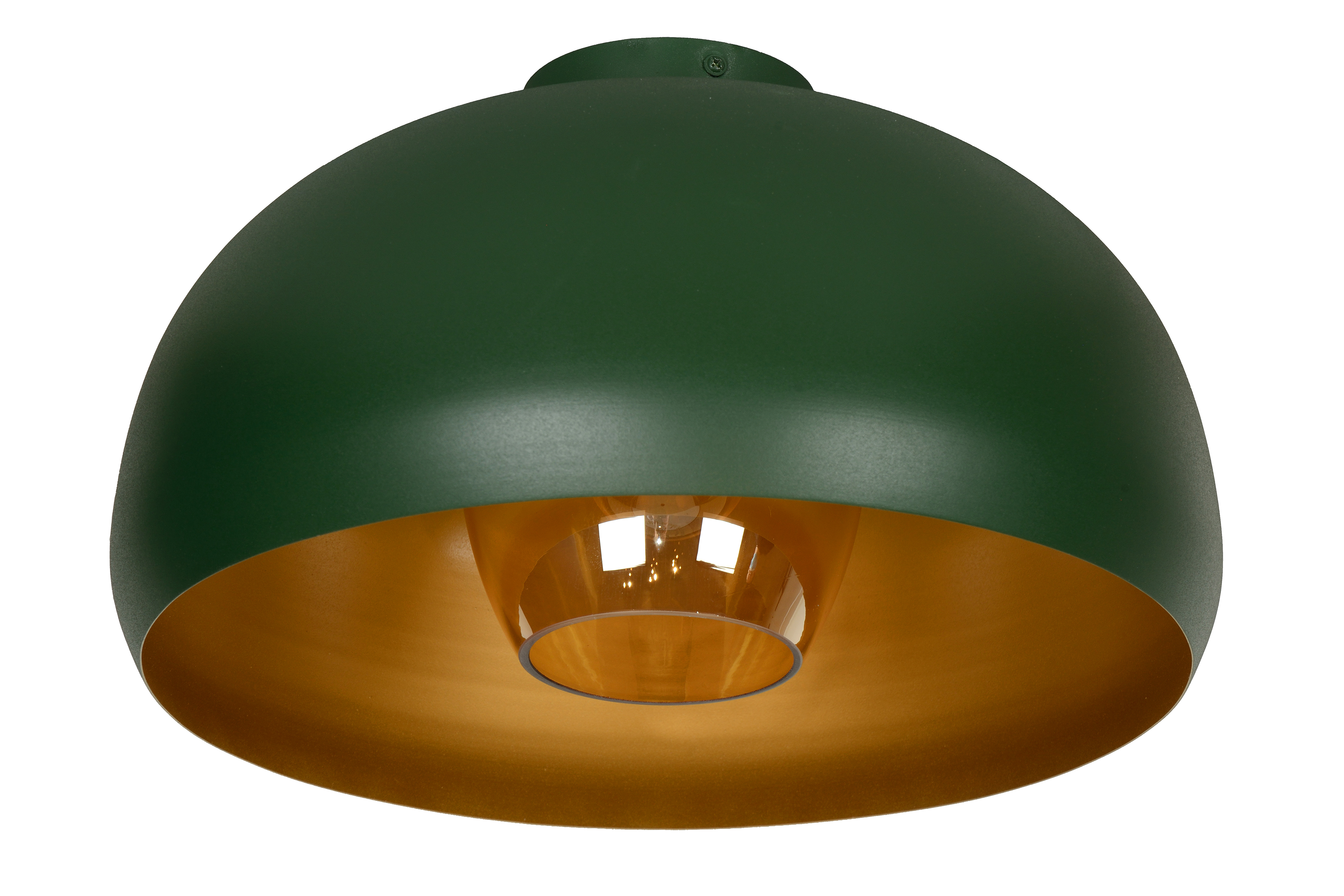 green flush mount light