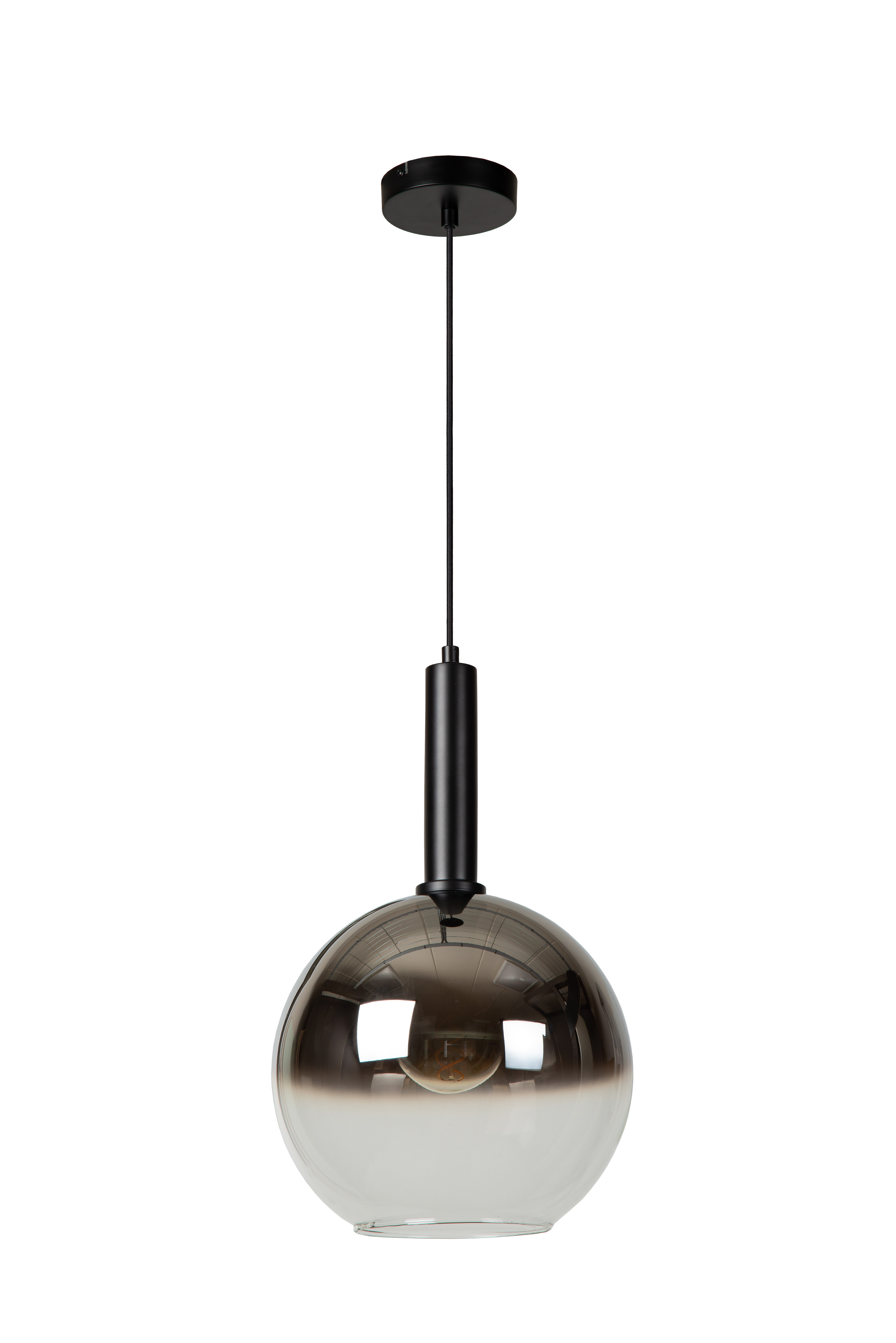 black and nickel pendant light