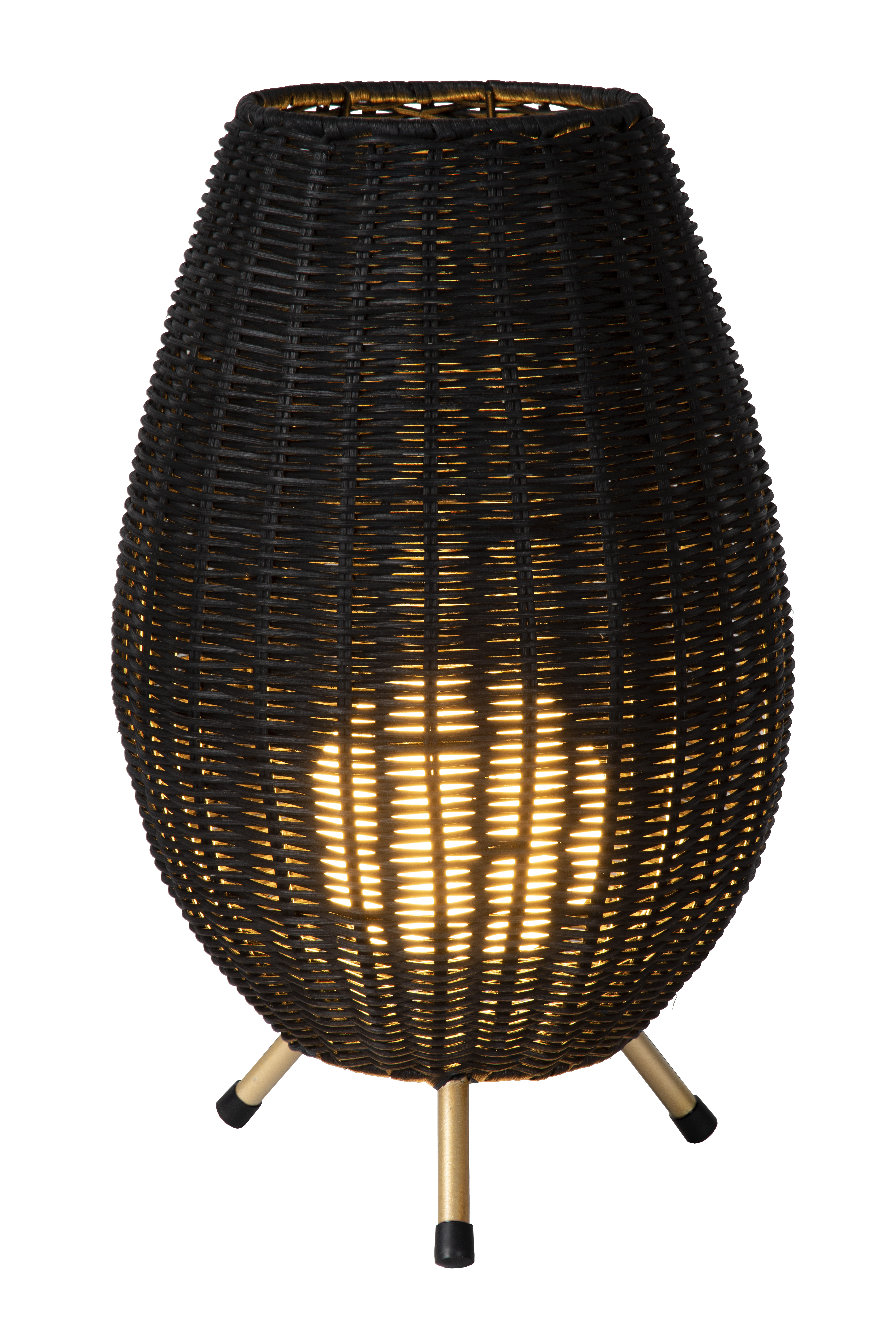 Black rattan best sale table lamp