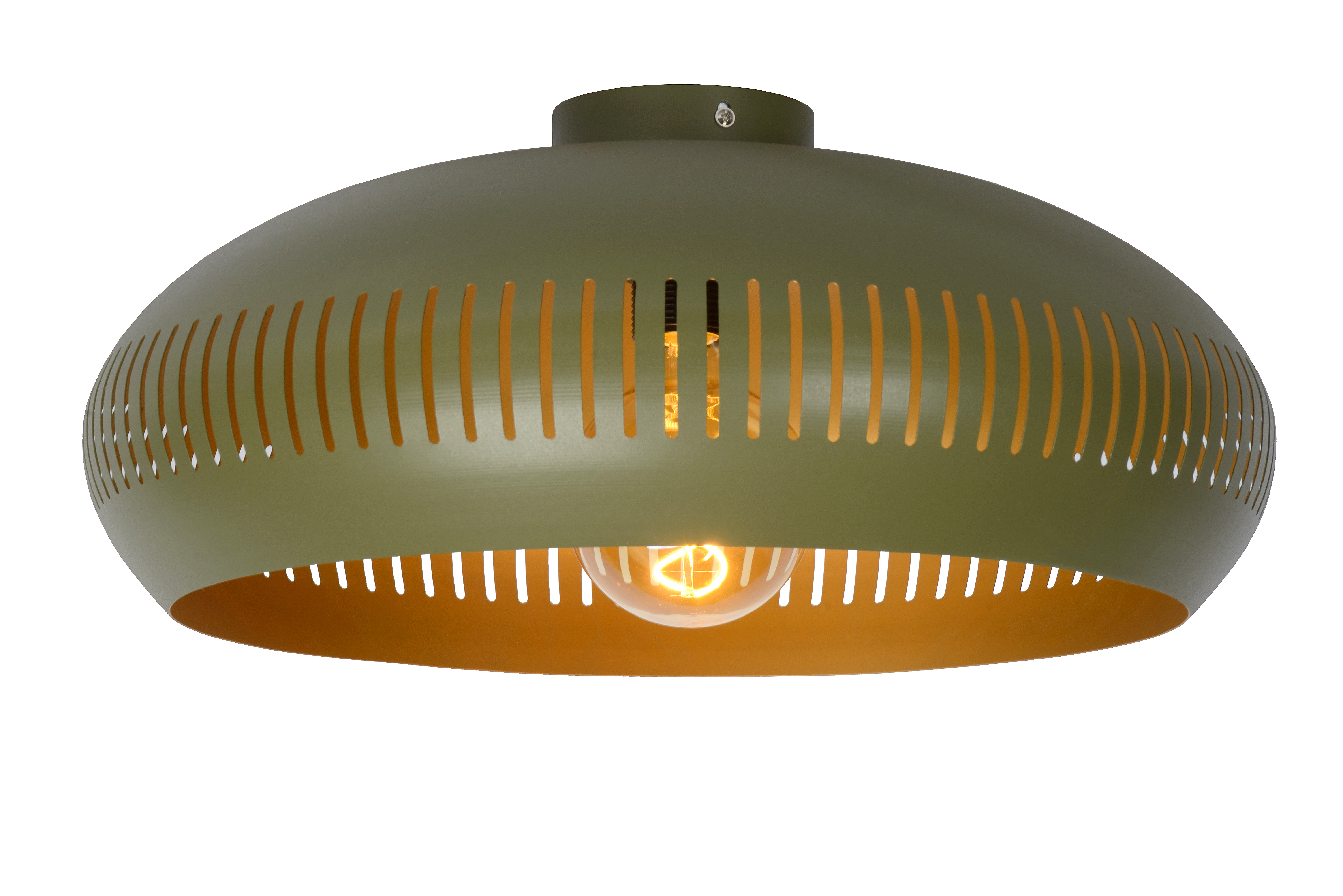 green flush mount light