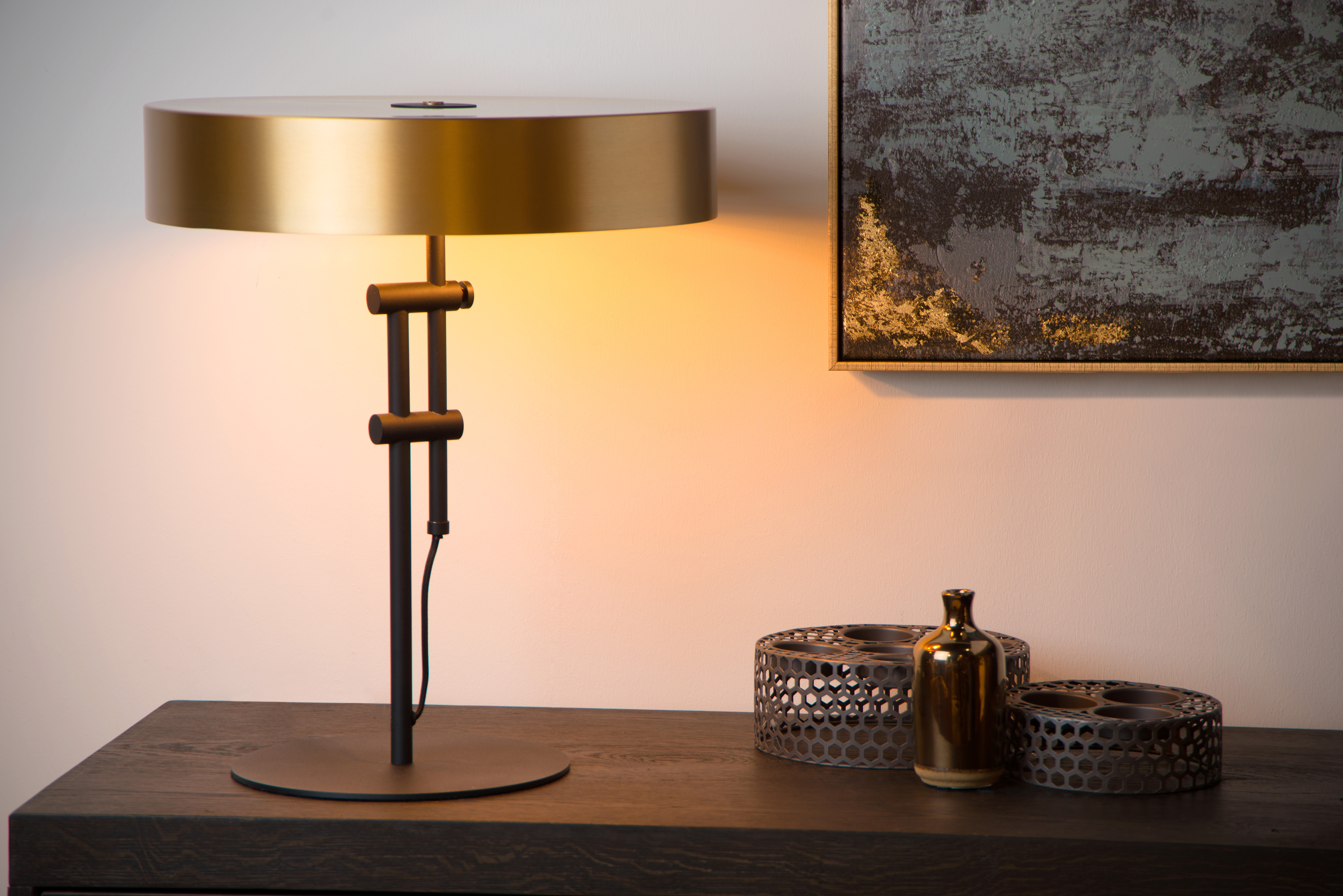 gold brass table lamp