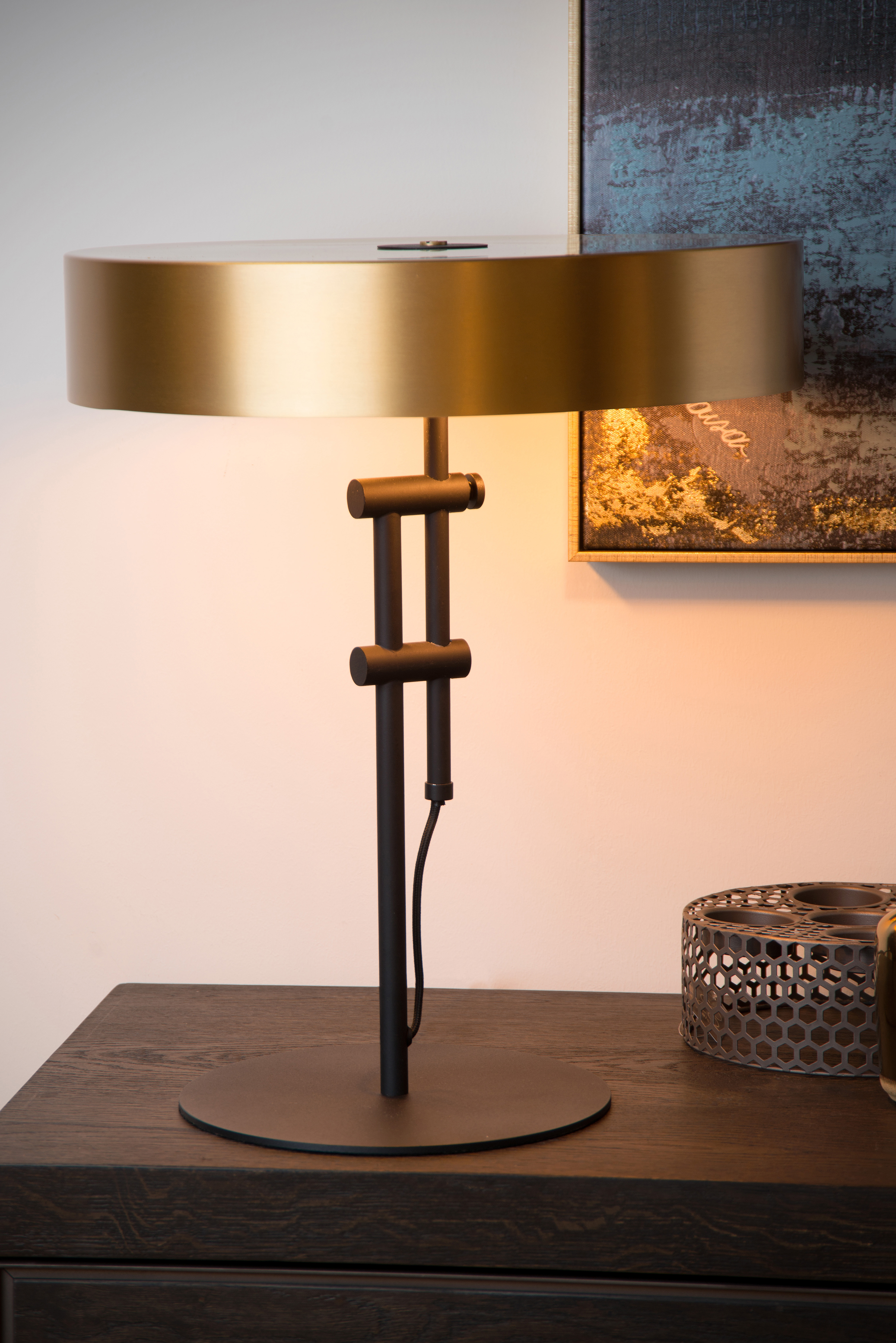 gold brass table lamp