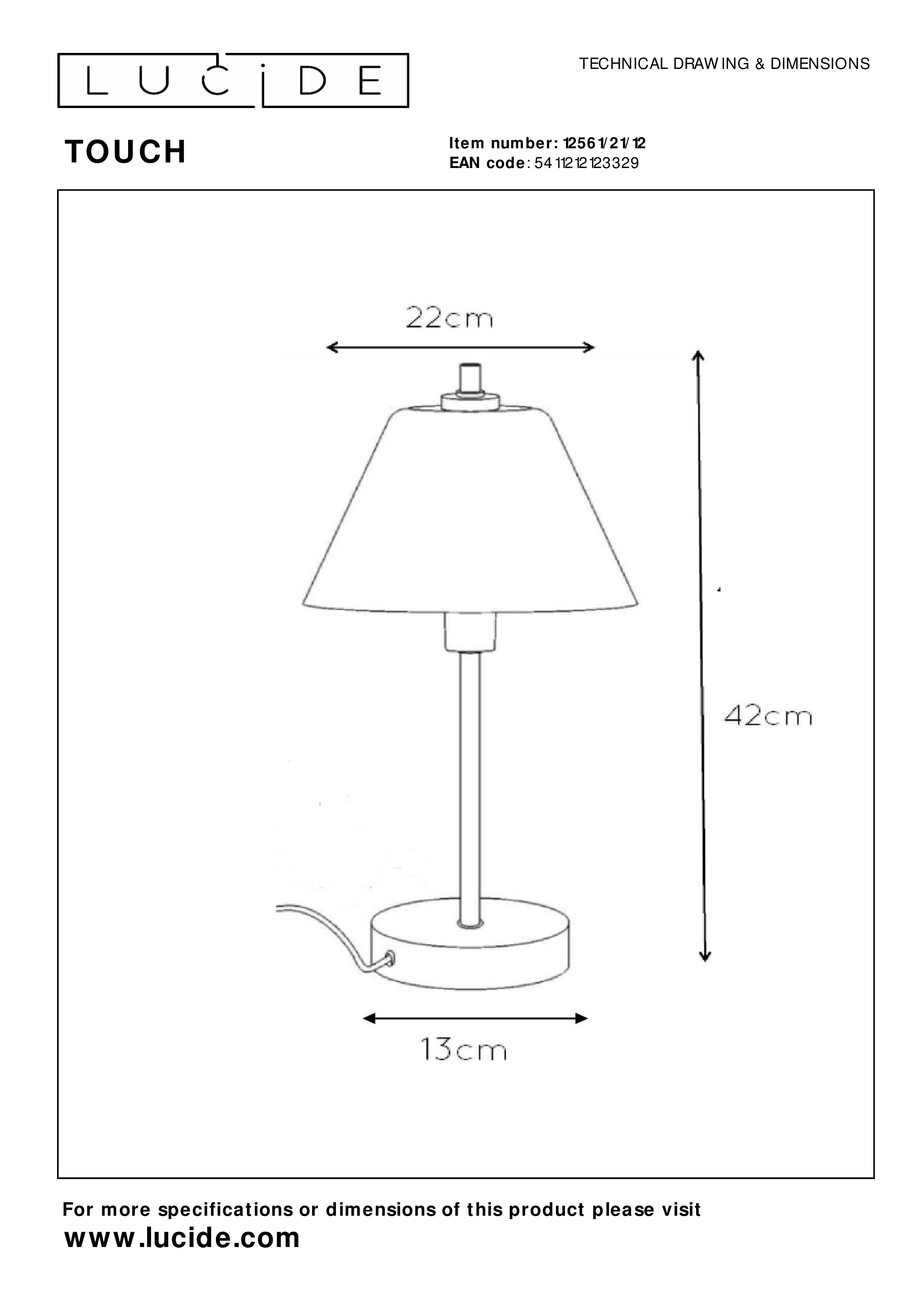 lucide touch lamp