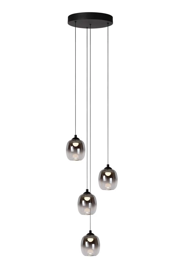 Lucide TAMINO - Suspension - Ø 36 cm - LED Dim. - 4x5,2W 3000K - Noir - allumé