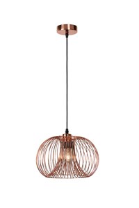 Lucide VINTI - Lámpara colgante - Ø 30 cm - 1xE27 - Cobre encendido 7