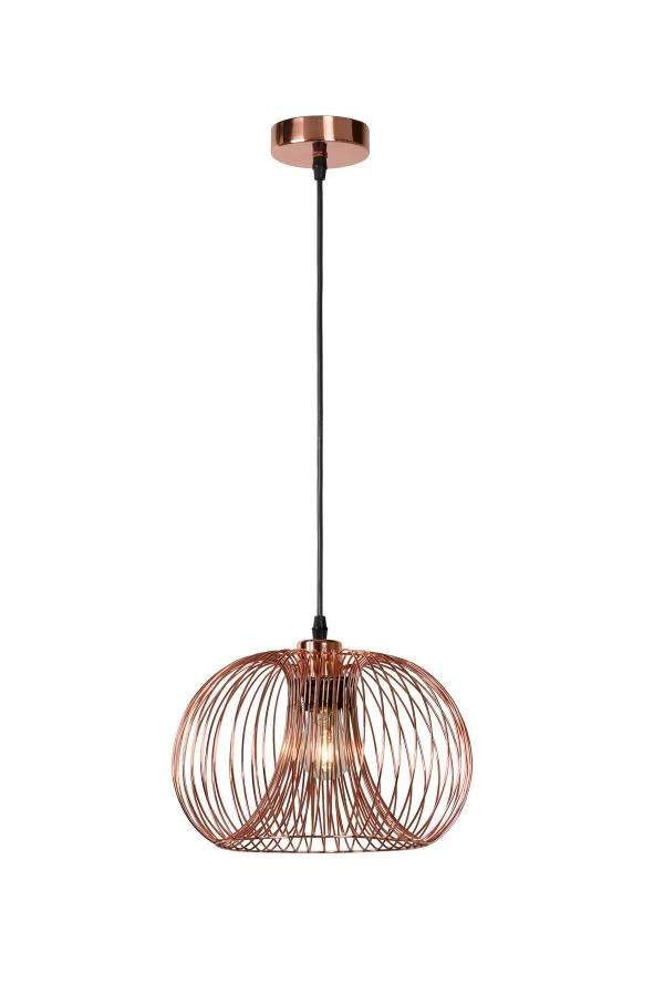 Lucide VINTI - Pendant light - Ø 30 cm - 1xE27 - Copper - turned on 7