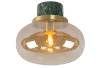 Lucide LORENA - Flush ceiling light Bathroom - Ø 23 cm - 1xE27 - IP44 - Amber turned on 2