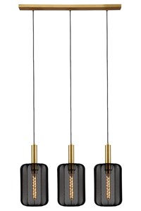 Lucide CORINA - Pendant light - 3xE27 - Black turned on