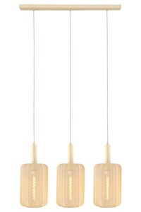 Lucide CORINA - Pendant light - 3xE27 - Cream turned on 8