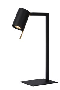 Lucide LESLEY - Desk lamp - 1xGU10 - Black turned on