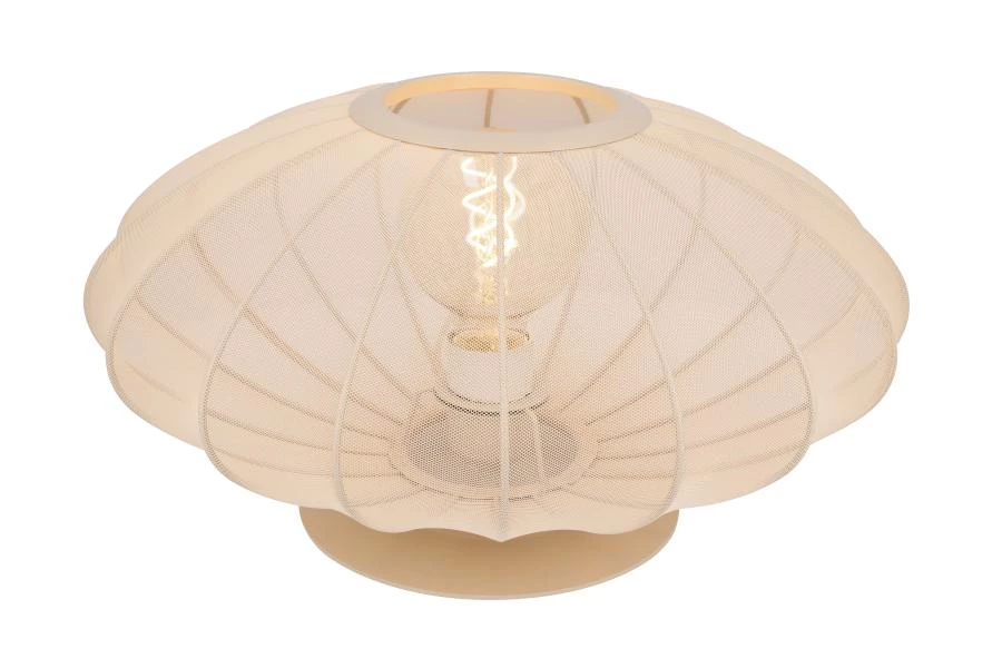 Lucide CORINA - Lampe de table - Ø 40 cm - 1xE27 - Crème - allumé 8