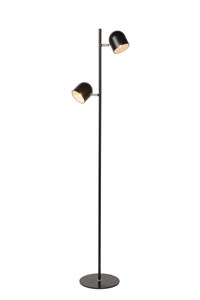 Lucide SKANSKA - Lampadaire - LED Dim. - 2x5W 3000K - Noir allumé