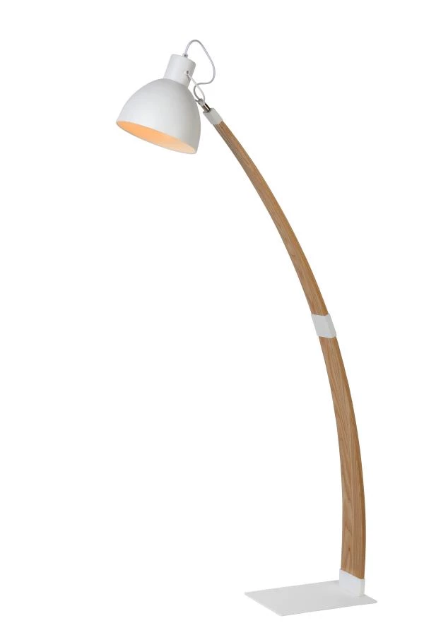 Lucide CURF - Floor reading lamp - 1xE27 - White - turned on 1