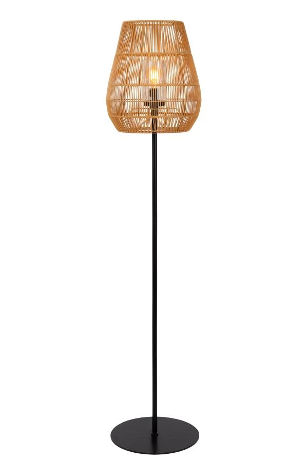 Lucide NERIDA - Lampadaire Intérieur/Extérieur - Ø 35 cm - 1xE27 - IP44 - Naturel - allumé 2