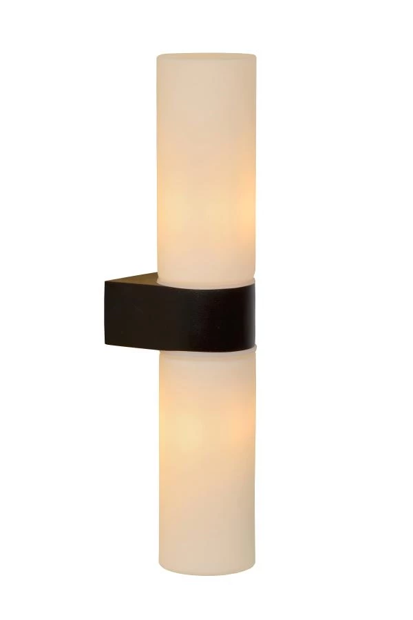 Lucide JESSE - Wandlamp Badkamer - 2xG9 - IP44 - Zwart - aangezet