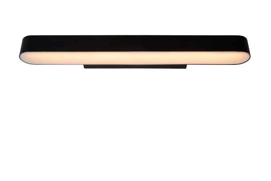 Lucide MADELON - Wall light Bathroom - LED - 1x9W 2700K - IP44 - Black - turned on