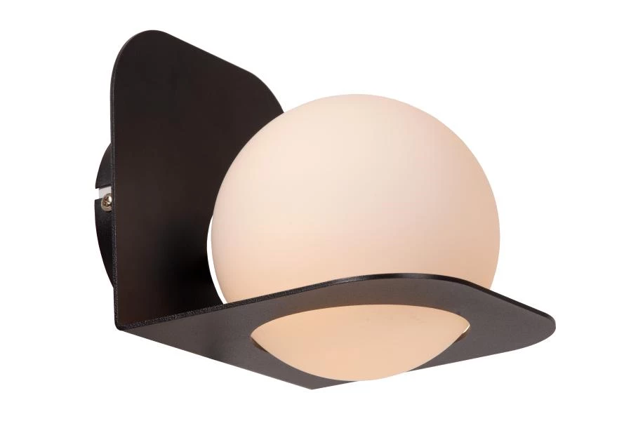 Lucide DAVY - Wandlamp Badkamer - 1xG9 - IP44 - Zwart - aangezet