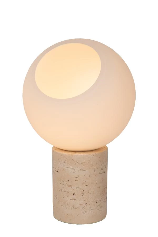 Lucide DAVIN - Table lamp - 1xE27 - Opal - turned on 1