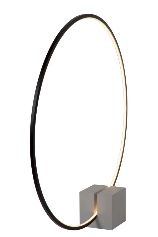 Lucide CIRKELIS - Tischlampe - Ø 83 cm - LED Dim. - 1x24W 3000K - Schwarz - eingeschaltet