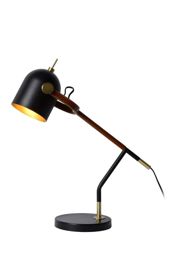 Lucide WAYLON - Lampe de bureau - 1xE27 - Noir - allumé