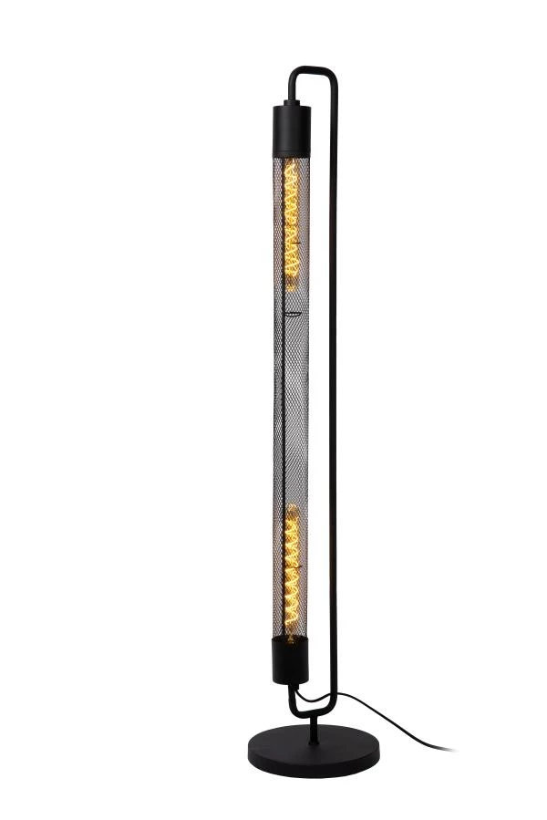 Lucide CALIXT - Floor lamp - 2xE27 - Black - turned on