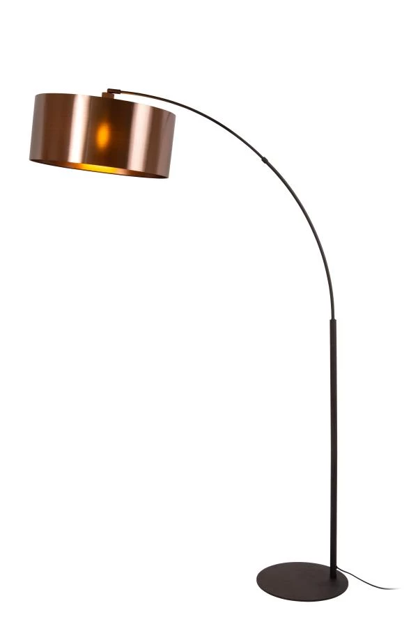 Lucide RANKOS - Arc floor lamp - 1xE27 - Black - turned on