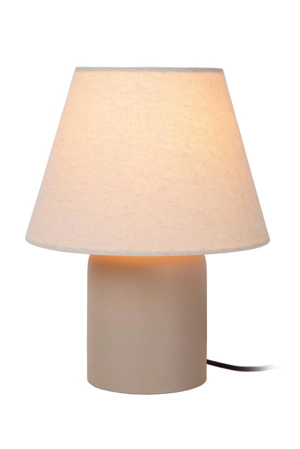 Lucide MACIA - Tafellamp - 1xE14 - Beige - aangezet 8