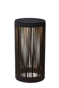 Lucide PINGI - Lampadaire Rechargeable Intérieur/Extérieur - Batterie/Piles - Ø 33,5 cm - LED 3 StepDim - 1x3W 3000K - IP44 - Noir allumé