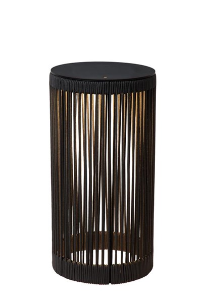 Lucide PINGI - Lampadaire Rechargeable Intérieur/Extérieur - Batterie/Piles - Ø 33,5 cm - LED 3 StepDim - 1x3W 3000K - IP44 - Noir