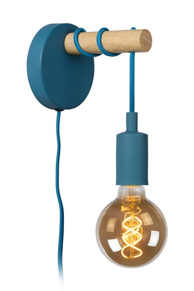 Lucide POLA - Wandlamp Kinderkamer - 1xE27 - Blauw