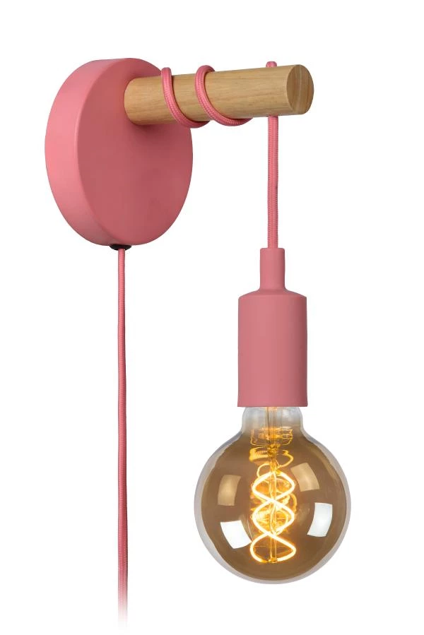 Lucide POLA - Wandlamp Kinderkamer - Ø 12 cm - 1xE27 - Roze - aangezet 6