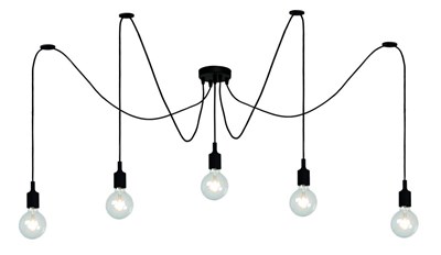 Lucide FIX - Hanglamp - 5xE27 - Zwart