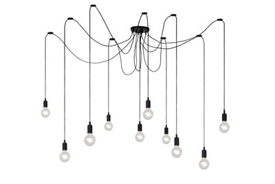 Lucide FIX - Hanglamp - 10xE27 - Zwart