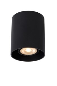 Lucide BODI - Spot plafond - Ø 8 cm - 1xGU10 - Noir allumé