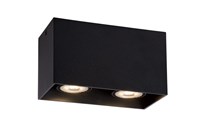 Lucide BODI - Ceiling spotlight - 2xGU10 - Black turned on