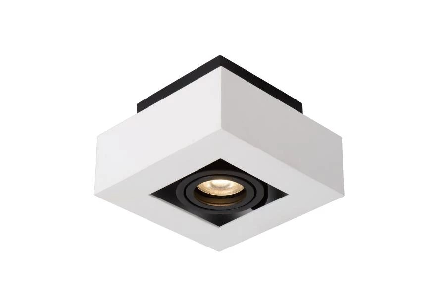 Lucide XIRAX - Ceiling spotlight - LED Dim to warm - GU10 - 1x5W 2200K/3000K - White - turned on 1