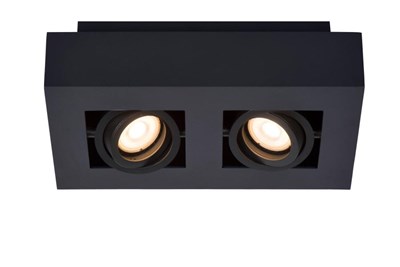 Lucide XIRAX - Spot plafond - LED Dim to warm - GU10 - 2x5W 2200K/3000K - Noir