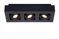 Lucide XIRAX - Deckenstrahler - LED Dim to warm - GU10 - 3x5W 2200K/3000K - Schwarz eingeschaltet