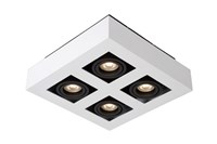 Lucide XIRAX - Ceiling spotlight - LED Dim to warm - GU10 - 4x5W 2200K/3000K - White turned on 1