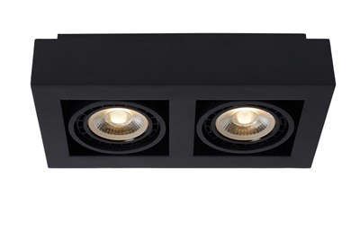 Lucide ZEFIX - Plafondspot - LED Dim to warm - GU10 (ES111) - 2x12W 2200K/3000K - Zwart