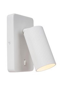 Lucide CLUBS - Bedside lamp / Wall light - 1xGU10 - White turned on 1