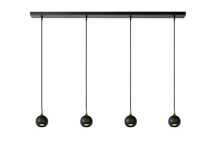 Lucide FAVORI - Suspension - 4xGU10 - Noir - allumé