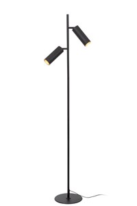 Lucide CLUBS - Floor lamp - 2xGU10 - Black turned on