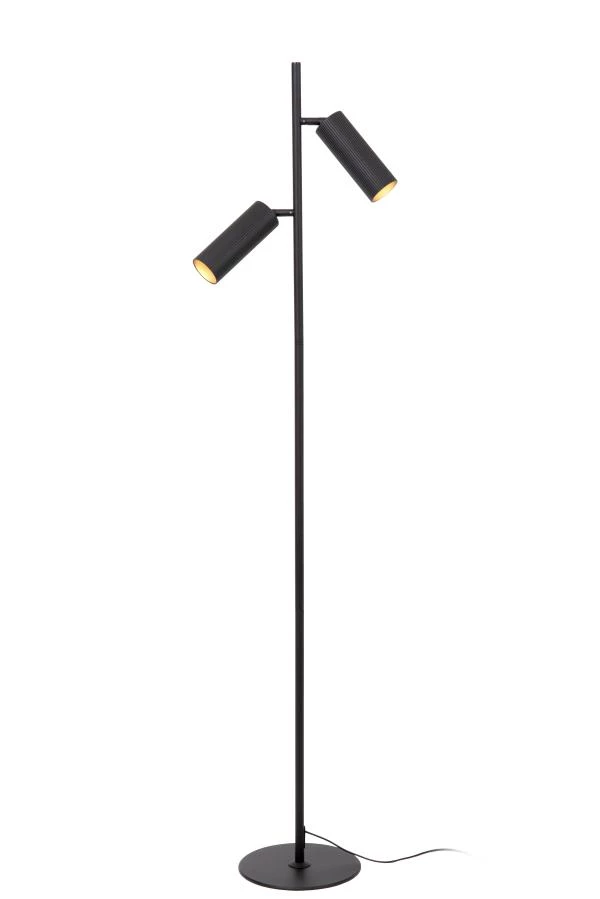 Lucide CLUBS - Lámpara de suelo - 2xGU10 - Negro - encendido