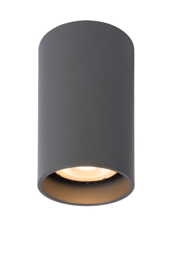 Lucide DELTO - Ceiling spotlight - Ø 5,5 cm - LED Dim to warm - GU10 - 1x5W 2200K/3000K - Grey - turned on 6