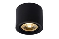 Lucide FEDLER - Plafondspot - Ø 12 cm - LED Dim to warm - GU10 (ES111) - 1x12W 2200K/3000K - Zwart aangezet