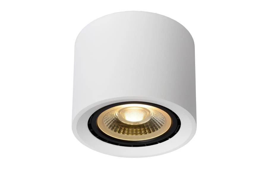 Lucide FEDLER - Plafondspot - Ø 12 cm - LED Dim to warm - GU10 (ES111) - 1x12W 2200K/3000K - Wit - aangezet 1